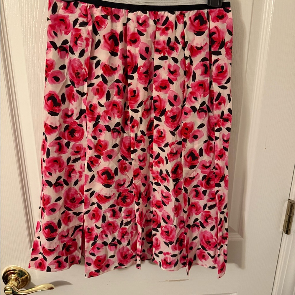 KATE SPADE Floral Pink Women's Skirt NWTs sz 0 silk